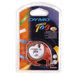LetraTag Tape Black on Clear 1/2" x 13' Plastic