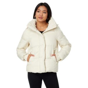 Levi's(r) Quilted Hooded Bubble Puffer (Almond) Women's Clothing