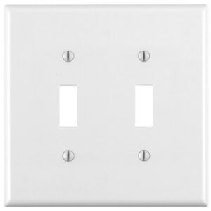 Leviton Mfg 002-80709-00W White 2 Gang Toggle Wall Plate