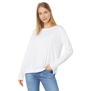 Lilla P Long Sleeve Drop Shoulder Boatneck (White) Women's Clothing