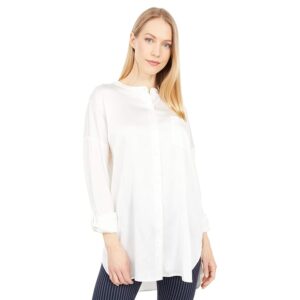 Lysse The Eco Satin Shirt (Off-White) Women's Clothing