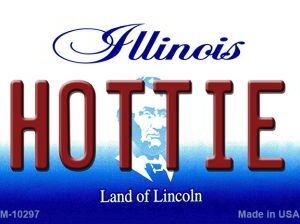 M-10297 3.5 x 2 in. Hottie Illinois State License Plate Magnet