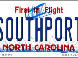 M-11840 3.5 x 2 in. Southport North Carolina Novelty Metal Magnet