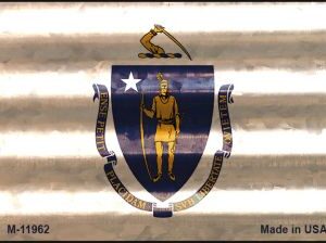 M-11962 Massachusetts Corrugated Flag Novelty Magnet - 1 x 2 in.