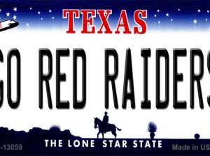 M-13059 3.5 x 2 in. Go Red Raiders Novelty Metal Magnet