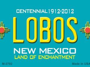 M-2792 3.5 x 2 in. Lobos New Mexico Novelty Magnet