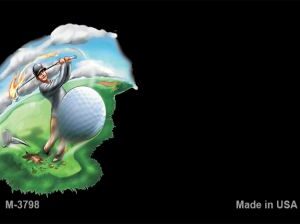M-3798 3.5 x 2 in. Golf Offset Novelty Metal Magnet