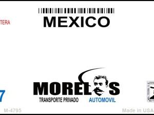 M-4795 3.5 x 2 in. Morelos Mexico Blank Background Novelty Metal Magnet