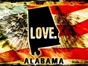 M-8587 3.5 x 2 in. Love Alabama Novelty Metal Magnet