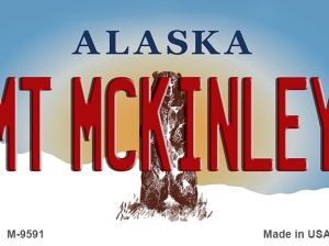 M-9591 Mt McKinley Alaska State Background Novelty Metal Magnet