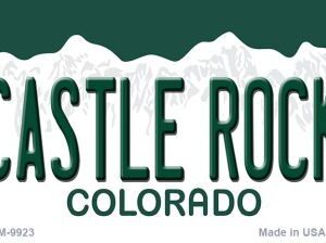M-9923 Castle Rock Colorado Background License Plate Metal Magnet Novelty