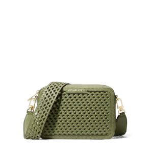 MICHAEL Michael Kors Jet Set Medium Camera Bag Woven Strap (Smokey Olive) Cross Body Handbags