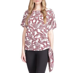 MICHAEL Michael Kors Pop Paisley Tie Top (Bone) Women's Clothing