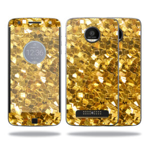 MOMZFO-Gold Chips Skin for Motorola Moto Z Force Sticker Wrap Cover Sticker - Gold Chips