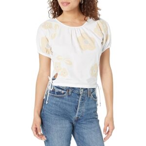 Madewell Embroidered Jewel Top - Crinkle Poplin (Eyelet White Floral Embroidery) Women's Clothing