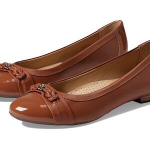 Marc Joseph New York Park Ave Flat (Cognac Nappa/Patent) Women's Shoes