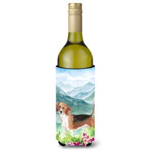 Mountian Flowers Beagle Wine Bottle Beverage Insulator Hugger