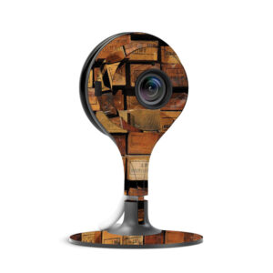 NECAIN-Stacked Wood Skin for Nest Cam Indoor Security Camera - Stacked Wood