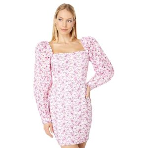 ONE33 Social Embroidered Lace Square Neck (Pink White) Women's Clothing