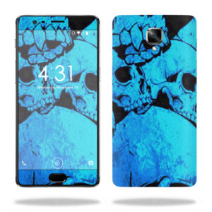 ONPLUS3-Blue Skulls Skin for OnePlus 3 Wrap Cover Sticker - Blue Skulls