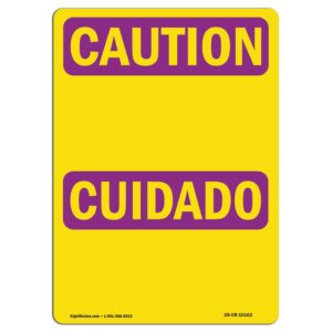 OS-CR-A-710-L-10162 7 x 10 in. OSHA Caution Radiation Sign - Caution Write-On Bilingual