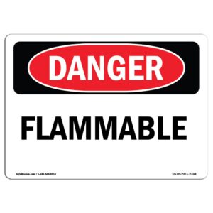 OS-DS-A-710-L-2344 7 x 10 in. OSHA Danger Sign - Flammable