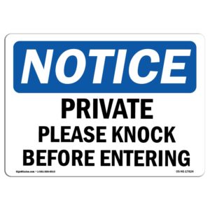 OS-NS-A-710-L-17824 7 x 10 in. OSHA Notice Sign - Private Please Knock Before Entering