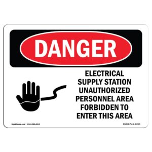 OSHA Danger Sign - Electrical Supply Station