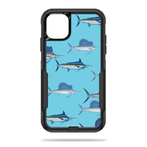 OTCIP11-Billfish Stripes Skin Decal Wrap for OtterBox Commuter iPhone 11 Sticker - Billfish Stripes