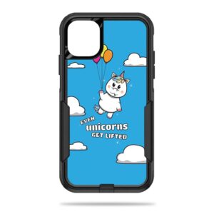 OTCIP11-Unicorns Get Lifted Skin Decal Wrap for OtterBox Commuter iPhone 11 Sticker - Unicorns Get Lifted