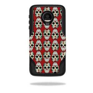 OTCMOTOZF-Sugar Skull Skin for Otterbox Commuter Moto Z Force Droid Case Wrap Cover Sticker - Sugar Skull