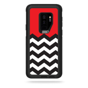 OTCSGS9PL-Red Chevron Skin for Otterbox Commuter Galaxy S9 Plus - Red Chevron