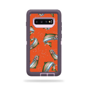 OTDESG10PL-Trout Collage Skin for Otterbox Defender Samsung Galaxy S10 Plus - Trout Collage