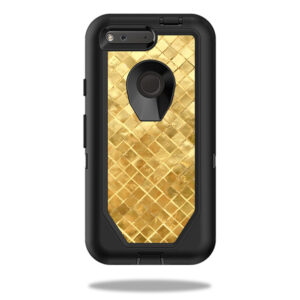 OTDGOPI5-Gold Tiles Skin for Otterbox Defender Pixel 5 in. Case Wrap Cover Sticker - Gold Tiles