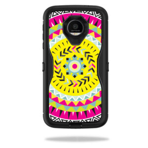 OTDMOTOZF-Pink Aztec Skin for Otterbox Defender Moto Z Force Droid Case Wrap Cover Sticker - Pink Aztec