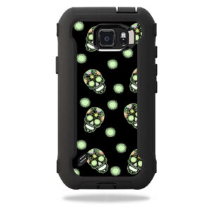 OTDSGS6ACT-Glowing Skulls Skin for Otterbox Defender Galaxy S6 Active Case Wrap Cover Sticker - Glowing Skulls