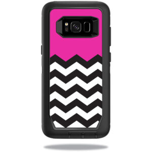 OTDSGS8-Hot Pink Chevron Skin for Otterbox Defender Samsung Galaxy S8 Case Wrap Cover Sticker - Hot Pink Chevron