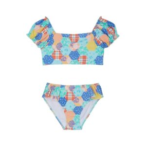 PEEK Patchwork Print Two-Piece Swimwear (Toddler/Little Kids/Big Kids) (Print) Girl's Swimwear Sets