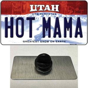 PIN-LP-10208 1.5 x 0.75 in. Hot Mama Utah Novelty Rectangle Metal Hat Pin
