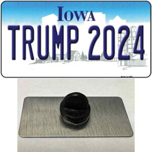PIN-LP-12230 1.5 x 0.75 in. Trump 2024 Iowa Novelty Rectangle Metal Hat Pin