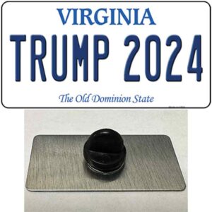 PIN-LP-12259 1.5 x 0.75 in. Trump 2024 Virginia Novelty Rectangle Metal Hat Pin