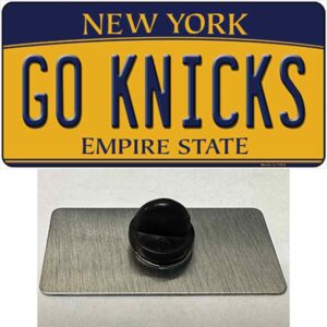 PIN-LP-13459 1.5 x 0.75 in. Go Knicks Novelty Rectangle Metal Hat Pin Tag