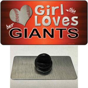 PIN-LP-8086 1.5 x 0.75 in. This Girl Loves Her Giants Baseball Novelty Rectangle Metal Hat Pin
