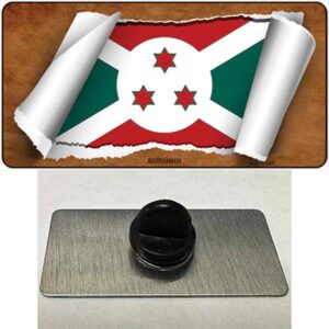 PIN-LP-9147 1.5 x 0.75 in. Burundi Flag Scroll Novelty Rectangle Metal Hat Pin
