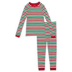 Pajamarama Team ELF Long PJ Set (Little Kids/Big Kids) (Red/Green/White Stripe) Pajama Sets