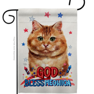 Patriotic Brown Dilute Calico Animals Cat 13 x 18.5 in. Double-Sided Decorative Vertical Garden Flags for House Decoration Banner Yard Gift