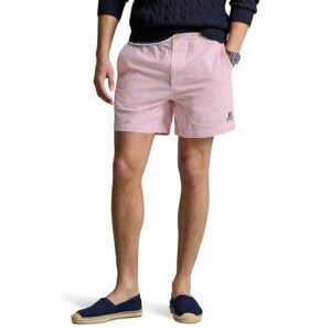 Polo Ralph Lauren 6-Inch Polo Prepster Seersucker Shorts (Pink Seersucker/Gthc P Emb) Men's Shorts