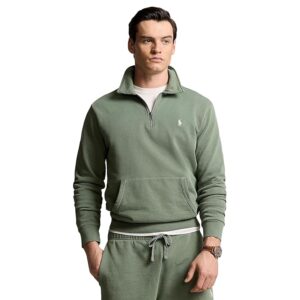 Polo Ralph Lauren Loopback Fleece Quarter-Zip Sweatshirt (Cargo Green) Men's Sweatshirt