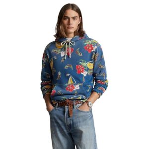 Polo Ralph Lauren Sailboat-Floral Fleece Hoodie (Blu Mult) Men's Sweatshirt