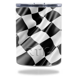RTLOW10-Race Flag Skin for RTIC Lowball 10 oz 2016 Wrap Cover Sticker - Race Flag
